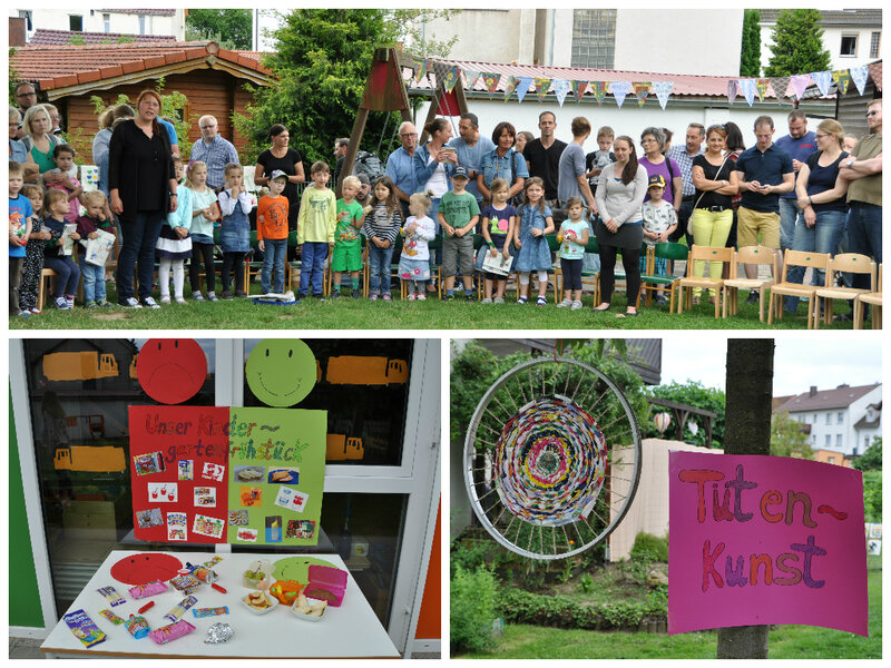 Fotocollage vom Sommerfest der Kita Obv