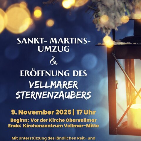 Martinsfest und Sternenzauber 2025 Plakat Vellmar