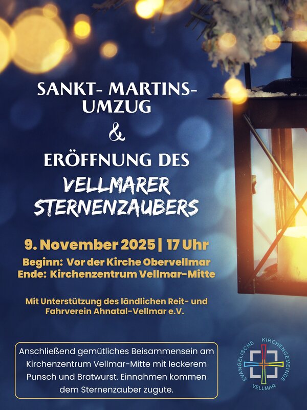 Martinsfest und Sternenzauber 2025 Plakat Vellmar
