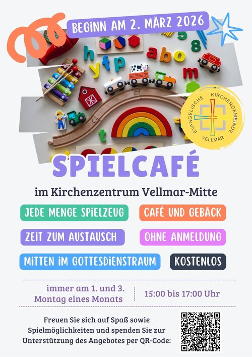 Plakat Spielcafé Kirchenzentrum Vellmar-Mitte