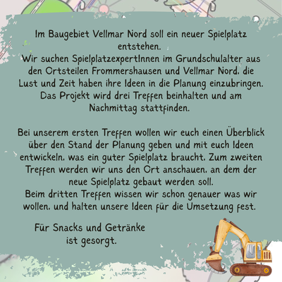 Projekt Spielplatz Vellmar-Nord