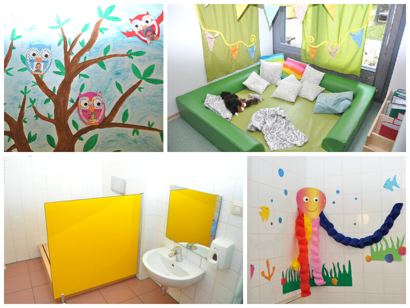 Fotocollage Einrichtung Kinderkrippe Eulennest