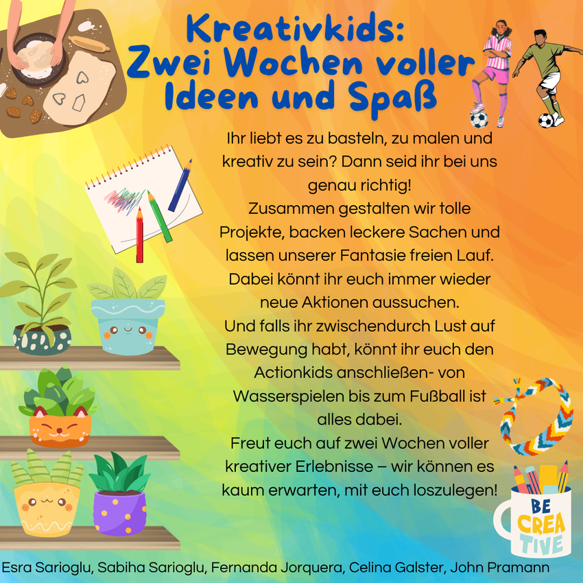 Gruppe 6 - Kreativkids-Zwei Wochen voller Ideen und Spaß 