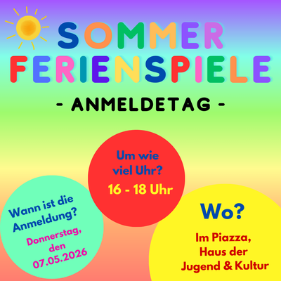 Anmeldetag Sommerferienspiele 2026