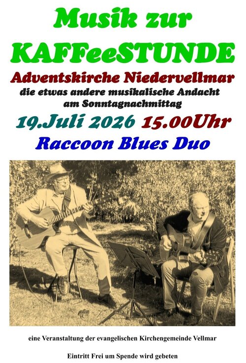 Plakat Musik zur Kaffeestunde Juli