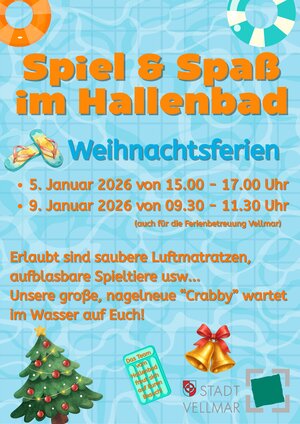 Hallenbad Spielenachmittag Weihnachtsferien