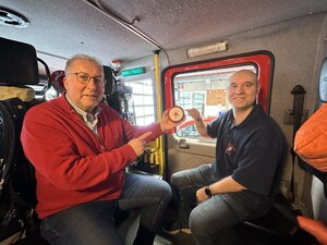 Bürgermeister im Fahrzeug